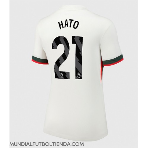 Camiseta Chelsea Jorrel Hato #21 Segunda Equipación Replica 2025-26 para mujer mangas cortas Camiseta Chelsea Jorrel Hato #21 Segunda Equipación Replica 2025-26 para mujer mangas cortas